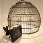 Suspension solaire naturel maido gris polyrotin h42cm