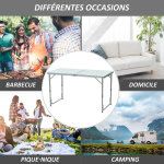 Table de camping reception pliante portable pique - nique buffet en aluminium