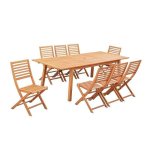 Table de jardin extensible 8 a 10 personnes - 180 - 240 x 100 x h. 75 cm - acacia fsc - extension papillon ...