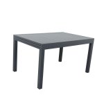 Table de jardin extensible aluminium 135 / 270cm + 8 fauteuils empilables textil�ne gris anthracite - ...