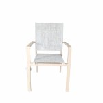 Table de jardin extensible aluminium champagne 180 / 240cm + 8 fauteuils empilables textilène - ania Table de jardin extensible aluminium champagne 180 / 240cm + 8 fauteuils empilables textilène - ania