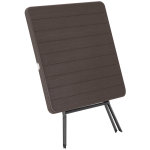 Table de jardin pliable table pliante carre dim. 78l x 78l x 74h cm mtal poxy hdpe imitation bois ...