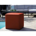 Tabouret pouf cub - 43 x 43 cm - toile paprika