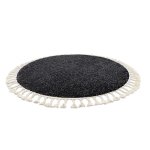 Tapis berber 9000 cercle gris franges berb�re marocain shaggy cercle 120 cm