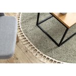 Tapis berber 9000 cercle vert franges berb�re marocain shaggy cercle 160 cm