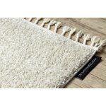 Tapis berber 9000 cr�me franges berb�re marocain shaggy 80x150 cm