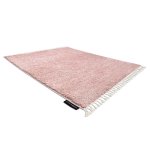 Tapis berber 9000 rose franges berbre marocain shaggy 200x290 cm