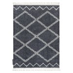 Tapis berber asila b5970 gris et blanc franges berb�re marocain shaggy 160x220 cm