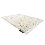 Tapis berber syla b752 points cr�me franges berb�re marocain shaggy 120x170 cm