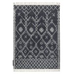 Tapis berber tanger b5940 gris et blanc franges berb�re marocain shaggy 180x270 cm