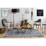 Tapis berber tanger b5940 gris et blanc franges berb�re marocain shaggy 80x150 cm