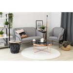 Tapis bunny cercle blanc imitation de fourrure de lapin cercle 100 cm