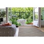 Tapis en corde r�versible sizal double 29204095 rayures beige / noir 60x90 cm