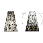 Tapis, le tapis de couloir gloss moderne 409a 82 cube �l�gant, glamour, art deco noir / gris / or 60x200 ...