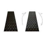 Tapis, le tapis de couloir gloss moderne 409c 86 cube �l�gant, glamour, art deco noir / or 80x200 cm