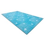 Tapis pour enfants hearts jeans, vintage c?urs - turquoise 150x350 cm