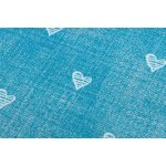 Tapis pour enfants hearts jeans, vintage c?urs - turquoise 200x600 cm