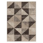 Tapis feel 5672 / 15055 triangles beige et marron / cr�me 140x190 cm