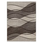 Tapis feel 5675 / 15011 vagues marron foncé / beige / crème 80x150 cm Tapis feel 5675 / 15011 vagues marron foncé / beige / crème 80x150 cm