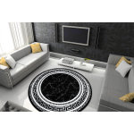Tapis gloss cercle moderne 2813 87 lgant, cadre, grec noir cercle 200 cm