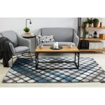 Tapis intero reflex 3d treillis bleu 120x170 cm