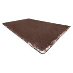 Tapis de lavage moderne lapin shaggy, antidrapant ivoire / chocolat 80x150 cm