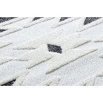 Tapis maroc h5157 aztque ethnique blanc / noir franges berbre marocain shaggy 120x170 cm