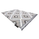 Tapis maroc p651 diamants gris / blanc franges berb�re marocain shaggy 200x290 cm
