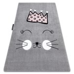 Tapis petit cat chat couronne gris 120x170 cm