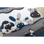 Tapis petit farm ferme animaux bleu 240x330 cm