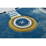 Tapis petit helicopter h�licopt�re, avions bleu 140x190 cm