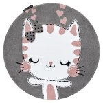 Tapis petit kitty chaton cercle gris cercle 120 cm Tapis petit kitty chaton cercle gris cercle 120 cm