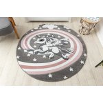 Tapis petit pony petit poney cercle gris cercle 120 cm
