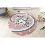 Tapis petit pony poney cercle rose cercle 120 cm