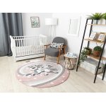 Tapis petit pony poney cercle rose cercle 140 cm