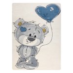 Tapis petit teddy ours en peluche crme 140x190 cm