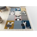 Tapis petit zoo animaux cr�me et gris 160x220 cm