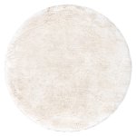 Tapis teddy cercle shaggy beige tr�s �pais, en peluche, antid�rapant, lavable cercle 100 cm