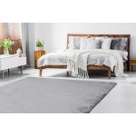Tapis teddy shaggy gris trs pais, en peluche, antidrapant, lavable 180x270 cm