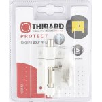 Targette À pêne rond thirard, laiton laqué blanc Targette À pêne rond thirard, laiton laqué blanc