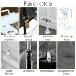Tente garage carport dim. 6l x 3, 6l x 2, 75h m acier galvanis robuste pe haute densit 195 g / m impermabl ...