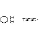 Tirefond t�te hexagonale zingu� vissal 10x50 mm x20 tirefonds