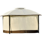 Tonnelle barnum pavillon de jardin style colonial double toit toiles latérales amovibles 3, 6l x 2, 97l ... Tonnelle barnum pavillon de jardin style colonial double toit toiles latérales amovibles 3, 6l x 2, 97l ...
