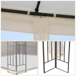 Tonnelle barnum style colonial double toit toiles moustiquaires amovibles 3l x 3l x 2, 65h m beige