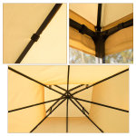 Tonnelle barnum style colonial double toit toiles moustiquaires amovibles 3l x 3l x 2, 65h m beige noir ...