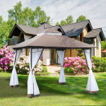 Tonnelle barnum style colonial double toit toile moustiquaires amovibles 3l x 3l x 2, 7h m mtal poxy ...