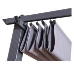 Tonnelle / pergola aluminium 3x3m toile coulissante rtractable - gris anthracite - hero