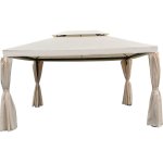 Tonnelle - pergola en aluminium  cllia  - 3 x 4 m - ecru