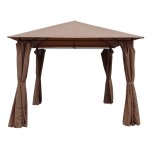 Tonnelle - pergola  shana  taupe en polyester - 3 x 3 x 2. 6 m