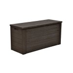Tood malle de rangement en resine - 300 l - marron aspect bois - 120 x 46 x 58 cm